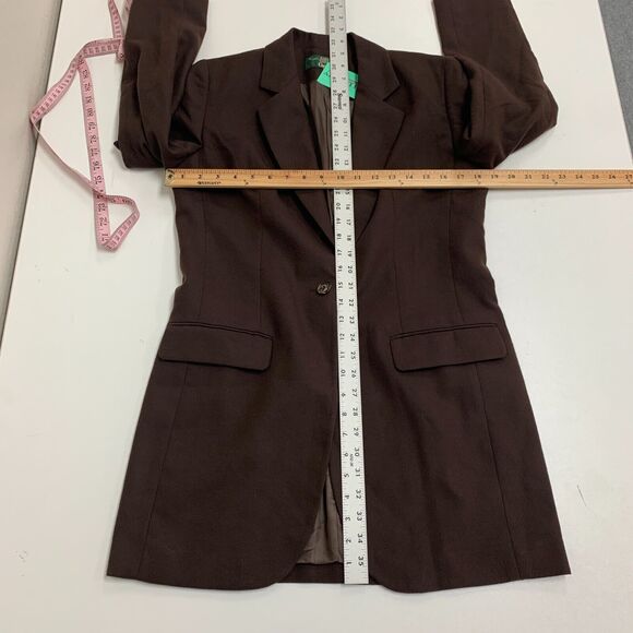 Vintage Orvis Loneline Blazer Women 4P Petite Brown One Button Notch Collar Line - Picture 8 of 13